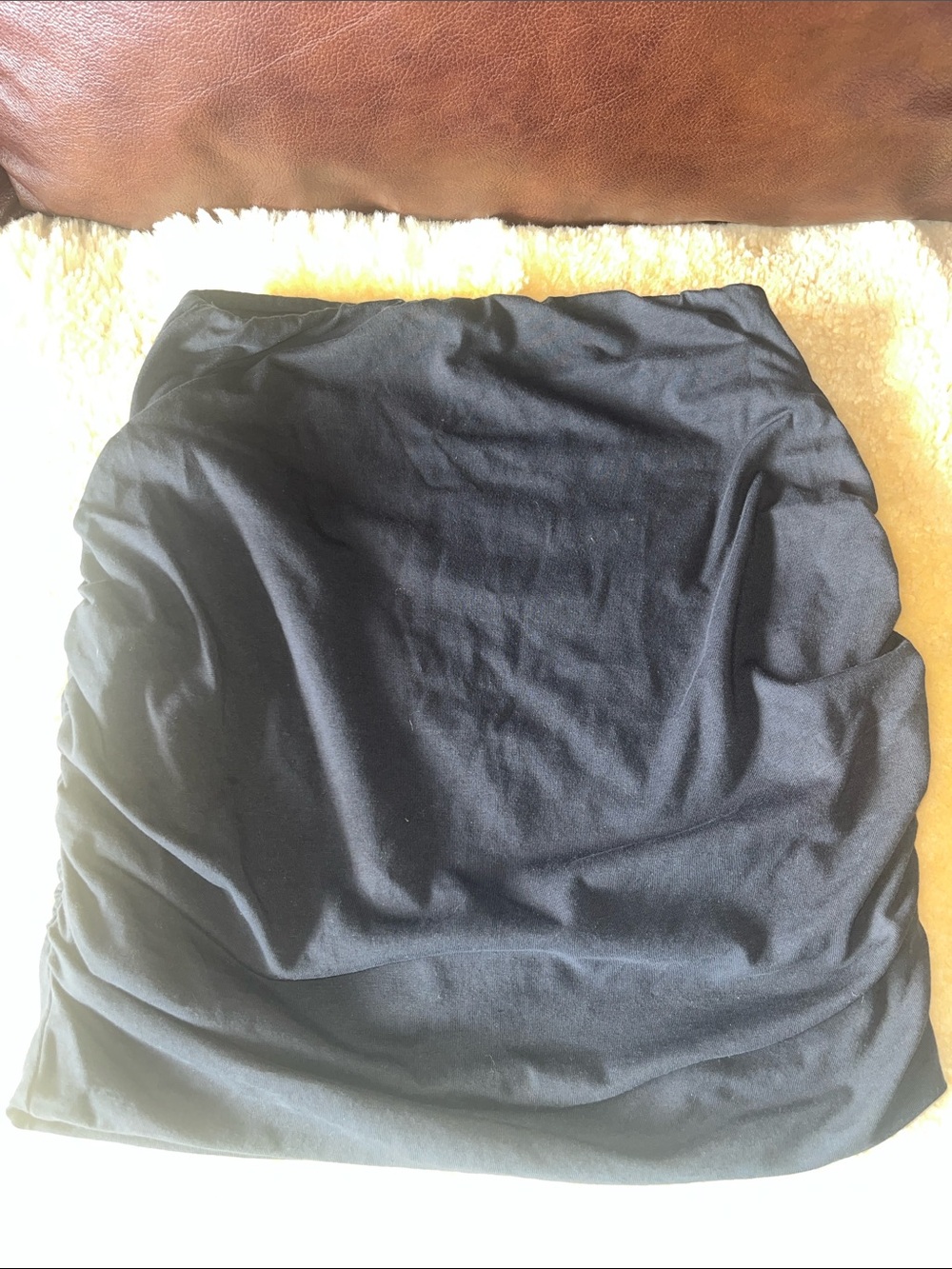 Synergy Organic Cotton Black Women's Ruched Mini Skirt XS